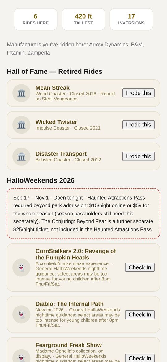 HalloWeekends haunted houses at Cedar Point